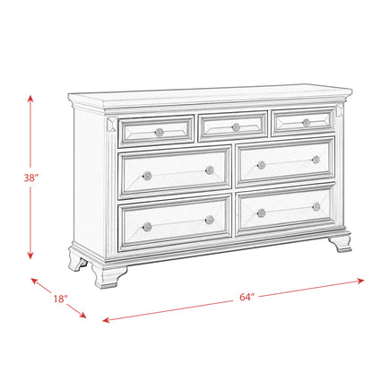 Calloway - 7-Drawer Dresser - White