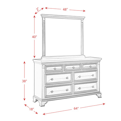 Calloway - 7-Drawer Dresser With Mirror Set - White