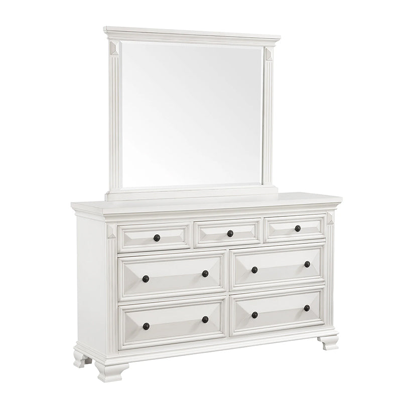Calloway - 7-Drawer Dresser With Mirror Set - White