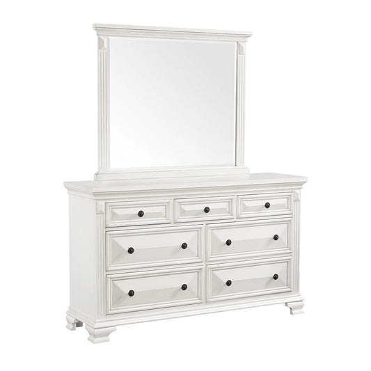 Calloway - 7-Drawer Dresser With Mirror Set - White