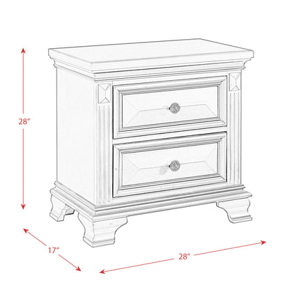 Calloway - 2-Drawer Nightstand - White