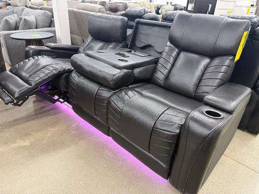 Cheers Immersive Audio Power Reclining Leather Sofa