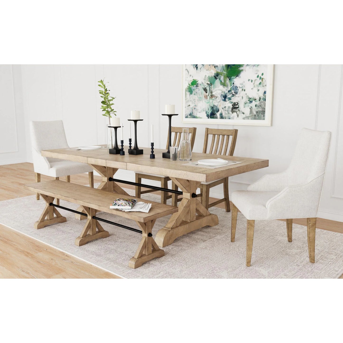 Yellowstone - Dining Table With 2X12" Leaves - Gray