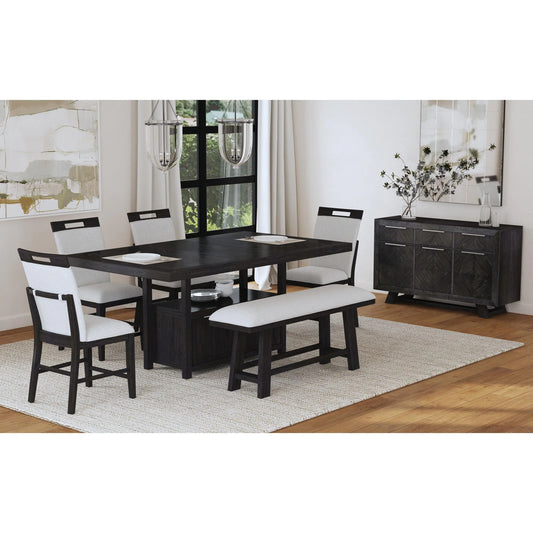 Transcend - 6 Piece Counter Height Dining Set (Table, Four Chairs & Bench) - Charcoal