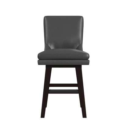 Villanova - PU Swivel Counter Stool - Pewter / Espresso