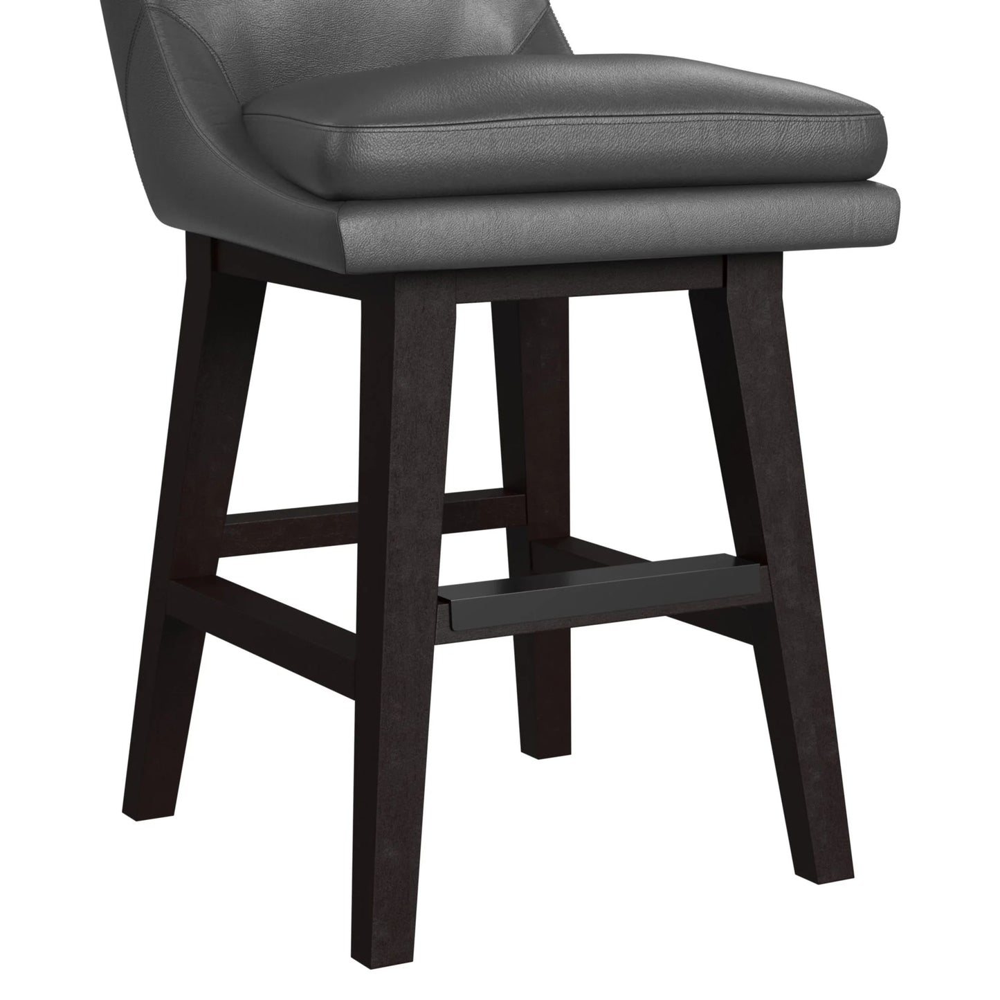 Villanova - PU Swivel Counter Stool - Pewter / Espresso