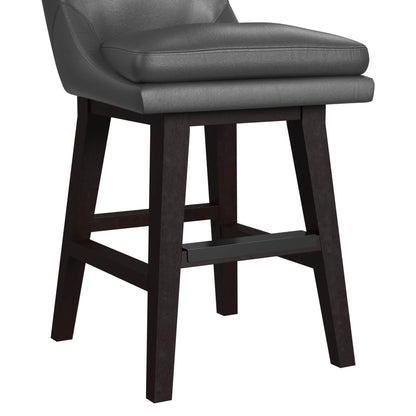 Villanova - PU Swivel Counter Stool - Pewter / Espresso