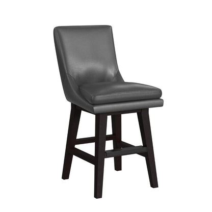 Villanova - PU Swivel Counter Stool - Pewter / Espresso