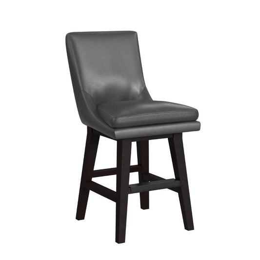 Villanova - PU Swivel Counter Stool - Pewter / Espresso