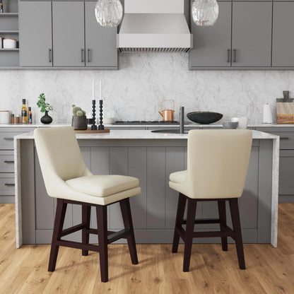 Villanova - Swivel PU Counter Stool - Espresso / Beige