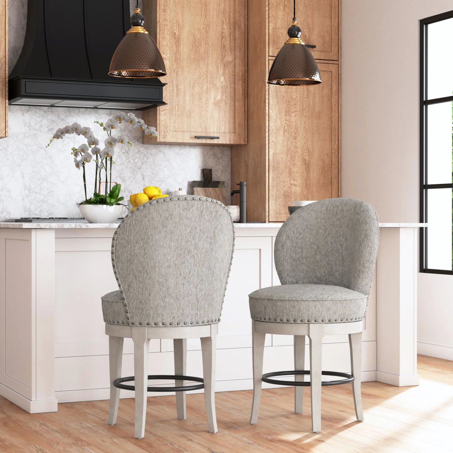 Westford - Swivel Counter Stool Linen - Gray