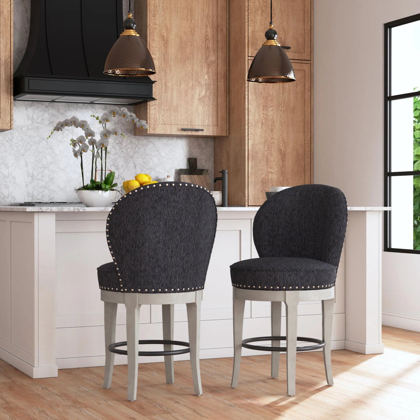 Westford - Swivel Counter Stool - Charcoal Gray