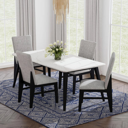 Marlene - 5 Piece Standard Height Dining Set (Table And Four Chairs) - White / Black