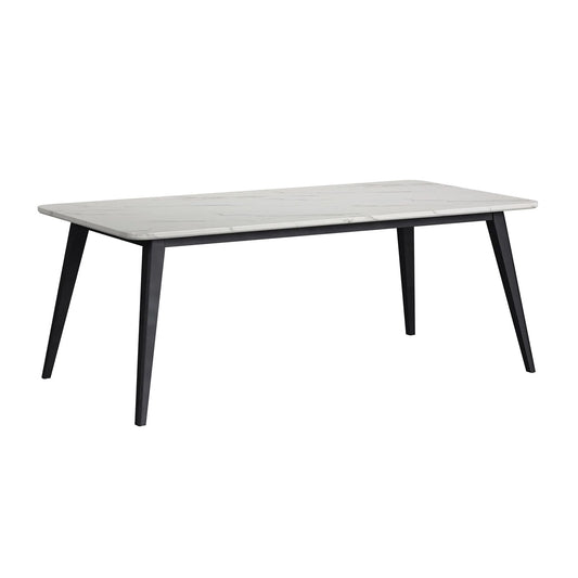 Marlene - Dining Table With White Faux Marble Top - White