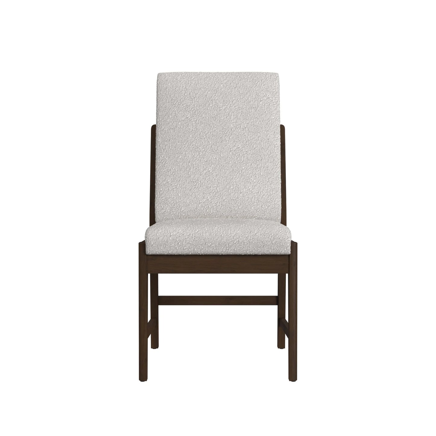 Brisbane - Dining Side Chair With Boucle Fabric (Set of 2) - Beige / Brown