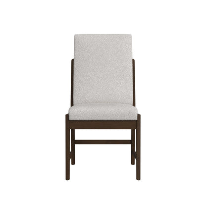 Brisbane - Dining Side Chair With Boucle Fabric (Set of 2) - Beige / Brown