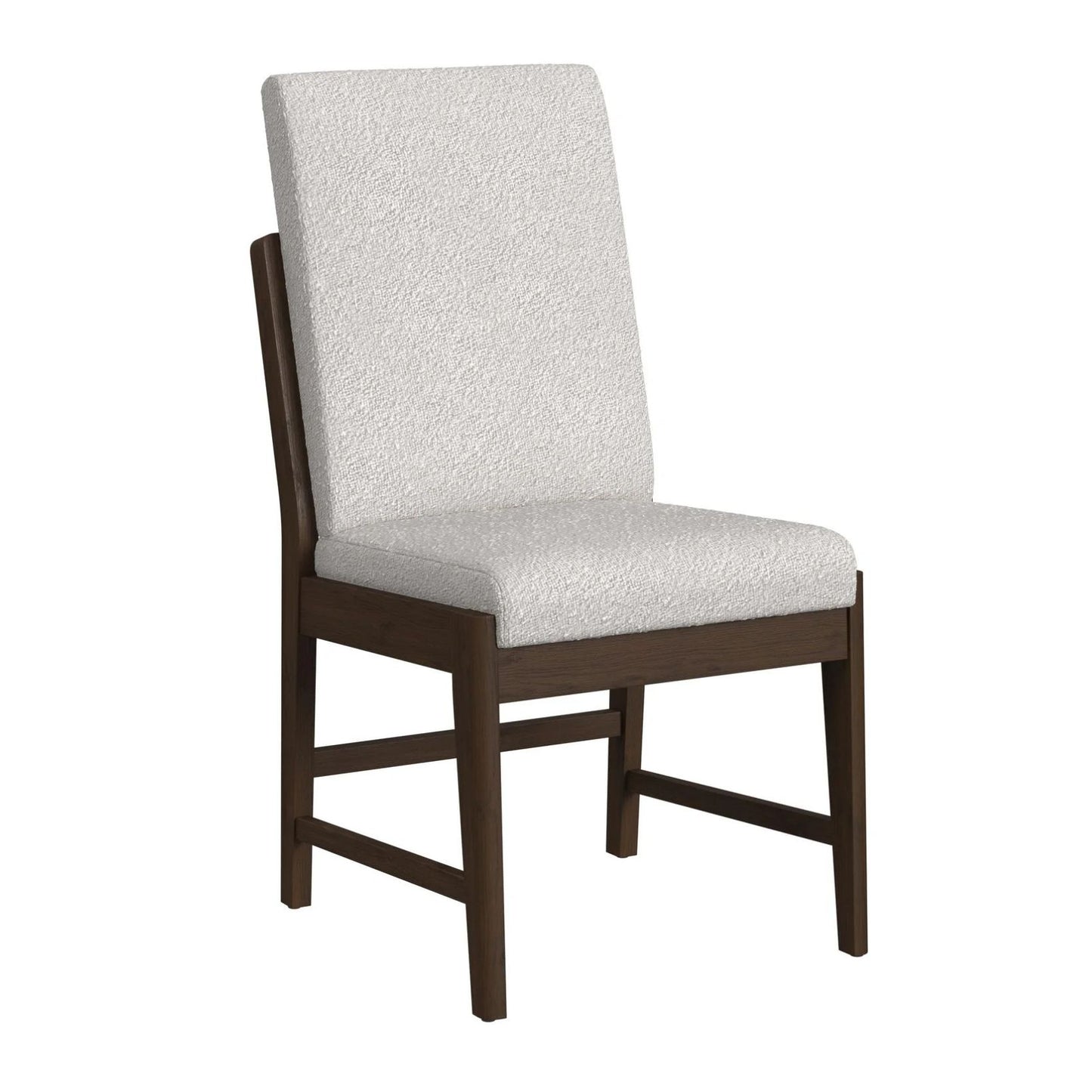 Brisbane - Dining Side Chair With Boucle Fabric (Set of 2) - Beige / Brown