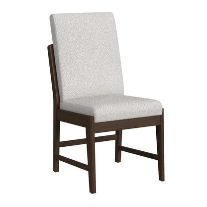 Brisbane - Dining Side Chair With Boucle Fabric (Set of 2) - Beige / Brown