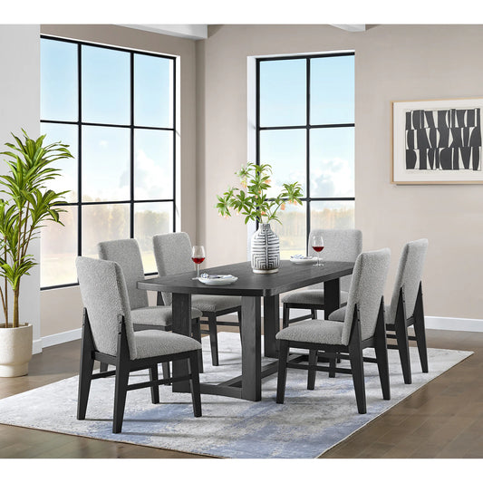 Portland - 7 Piece Standard Height Dining Set (Rectangular Table And Six Chairs) - Black