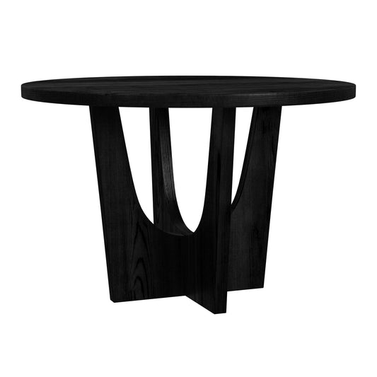 Oregon - Round Counter Table With Wood Top - Black