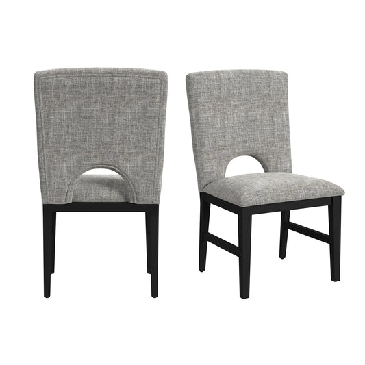 Oregon - Fabric Dining Side Chair (Set of 2) - Gray / Black