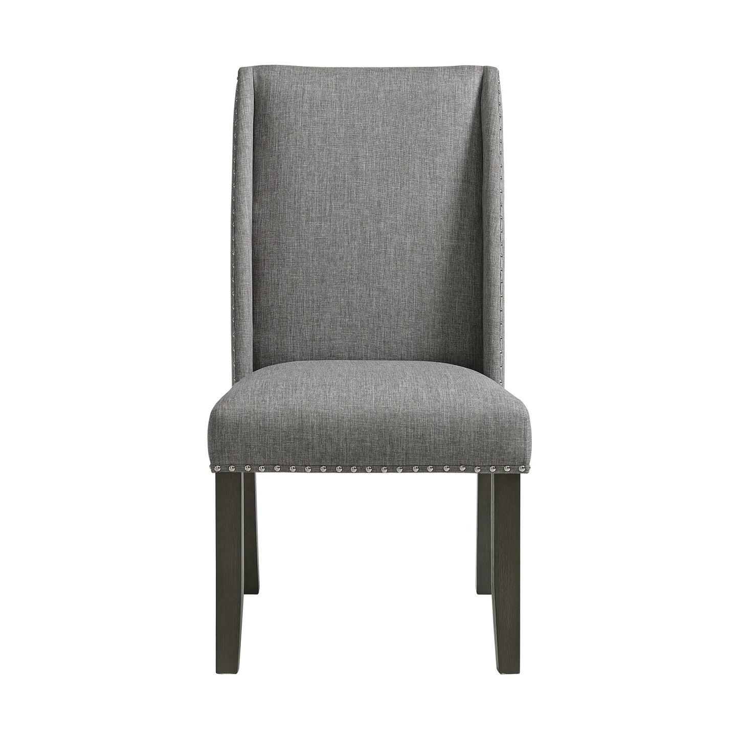 Everdeen - Side Chair With Gray Fabric and Nail Heads (Set of 2) - Charcoal