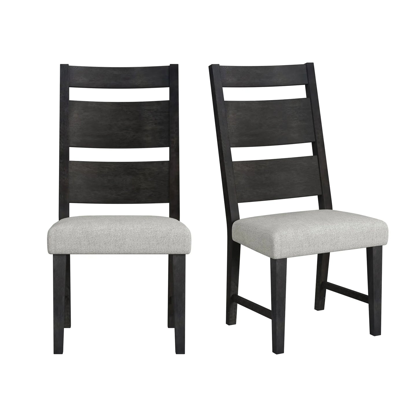 Jemma - Wood Back Dining Side Chair (Set of 2) - Dark Espresso / Beige Linen