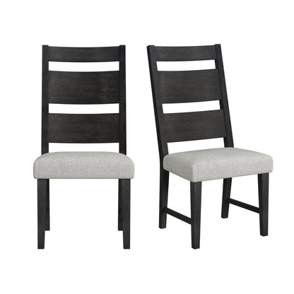 Jemma - Wood Back Dining Side Chair (Set of 2) - Dark Espresso / Beige Linen