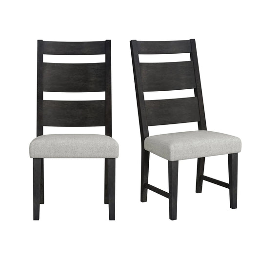 Jemma - Wood Back Dining Side Chair (Set of 2) - Dark Espresso / Beige Linen