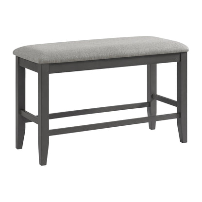 Seneca - Counter Bench Without Back And With Gray Fabric - Gray