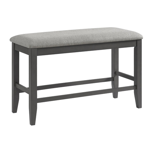 Seneca - Counter Bench Without Back And With Gray Fabric - Gray