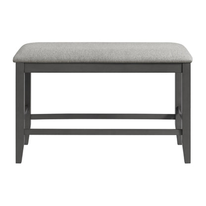 Seneca - Counter Bench Without Back And With Gray Fabric - Gray