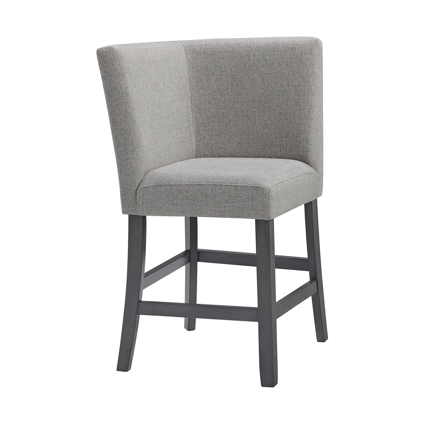 Seneca - Counter Corner Bench With Upholstered Back And Gray Fabric - Gray