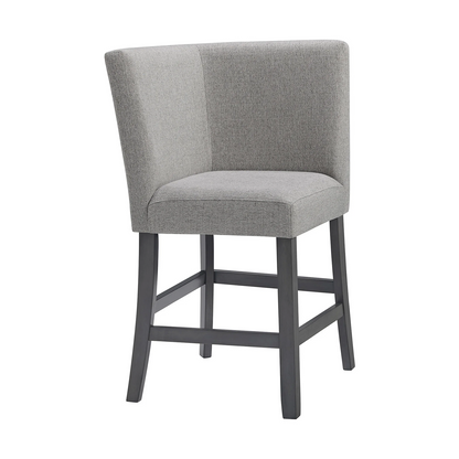 Seneca - Counter Corner Bench With Upholstered Back And Gray Fabric - Gray