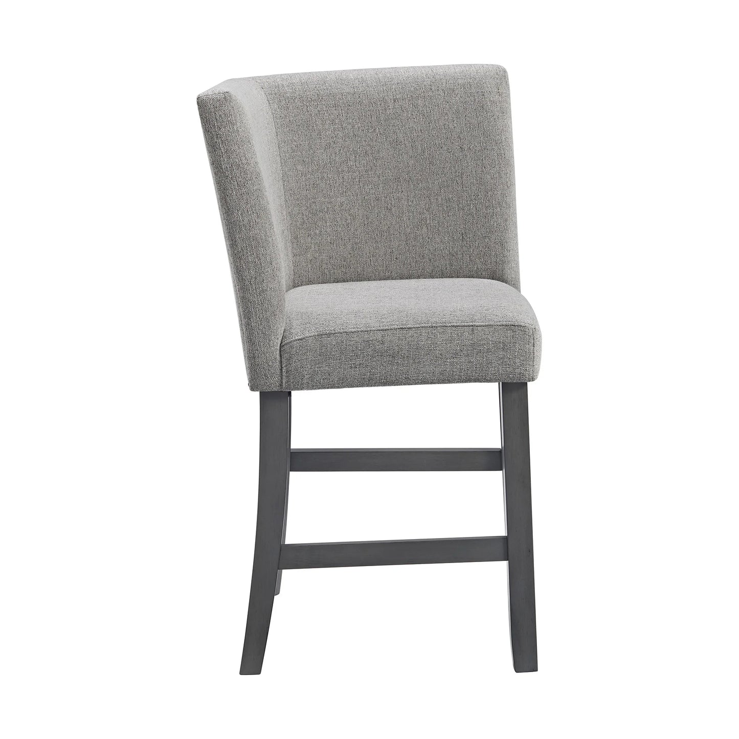 Seneca - Counter Corner Bench With Upholstered Back And Gray Fabric - Gray