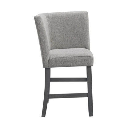 Seneca - Counter Corner Bench With Upholstered Back And Gray Fabric - Gray