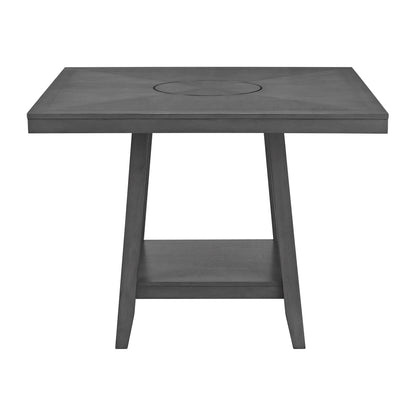 Seneca - Square Counter Table With Lazy Susan - Gray
