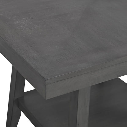 Seneca - Square Counter Table With Lazy Susan - Gray