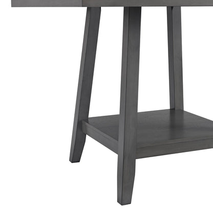 Seneca - Square Counter Table With Lazy Susan - Gray
