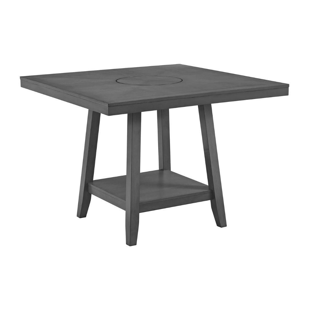 Seneca - Square Counter Table With Lazy Susan - Gray