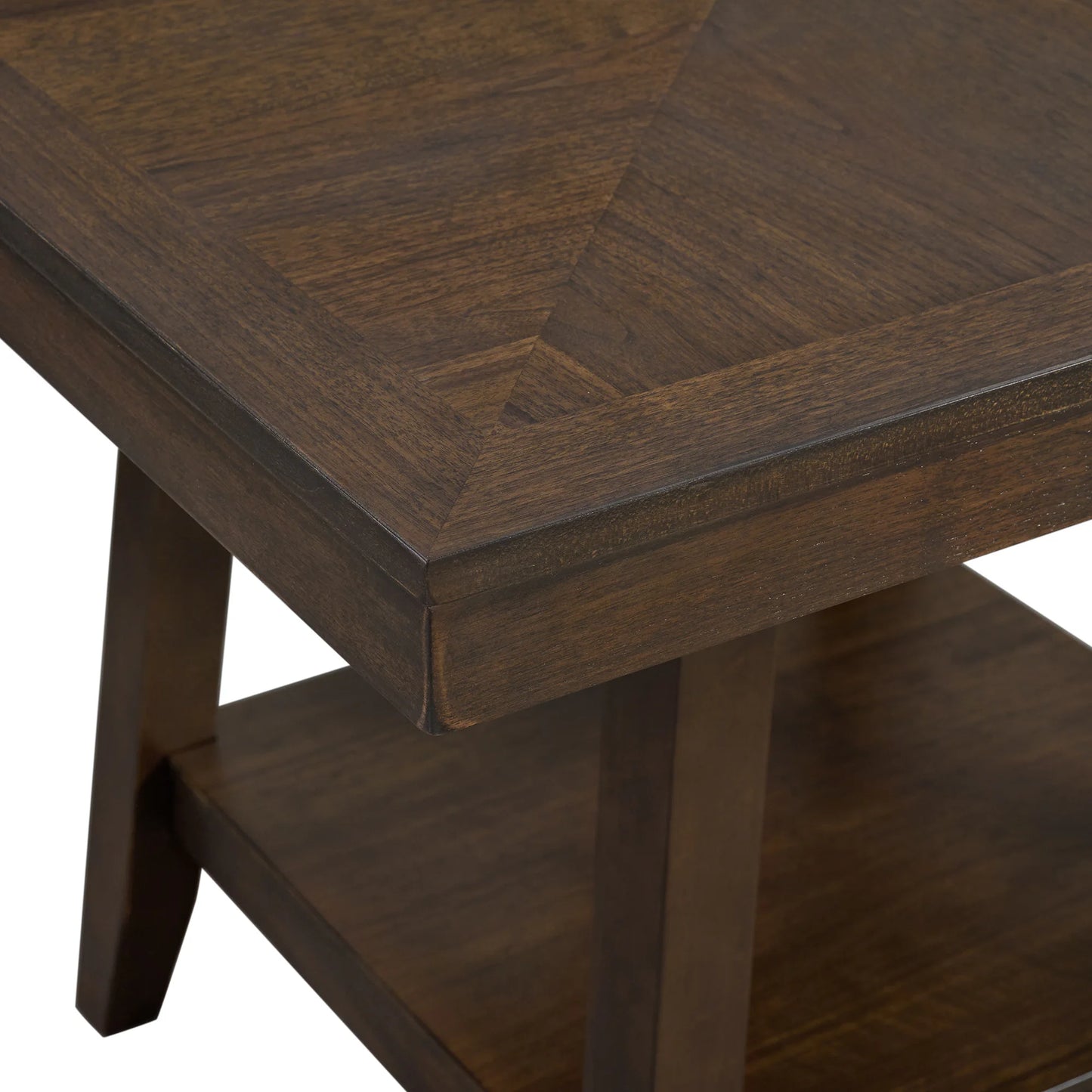 Seneca - Square Counter Table With Lazy Susan - Brown