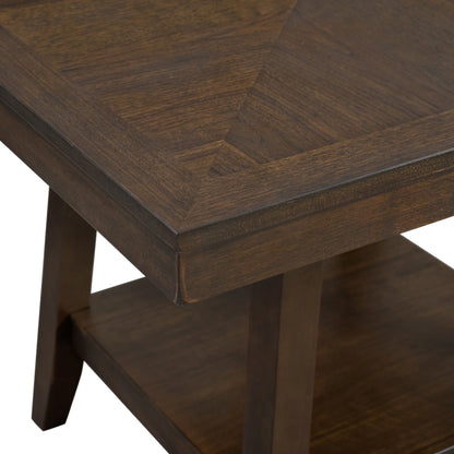 Seneca - Square Counter Table With Lazy Susan - Brown