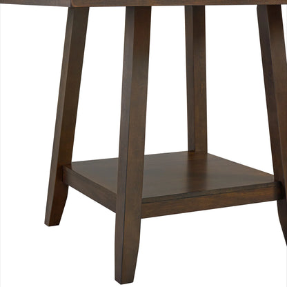Seneca - Square Counter Table With Lazy Susan - Brown