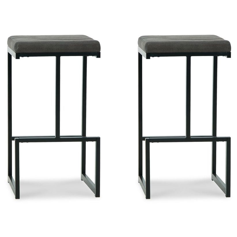 Strumford - Gray / Black - Tall Uph Barstool (Set of 2)