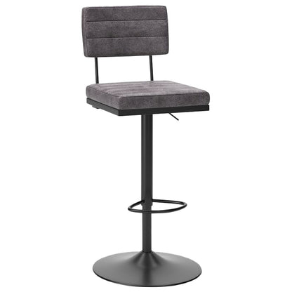 Strumford - Gray / Black - Tall Swivel Barstool (Set of 2) With Cushioned Back