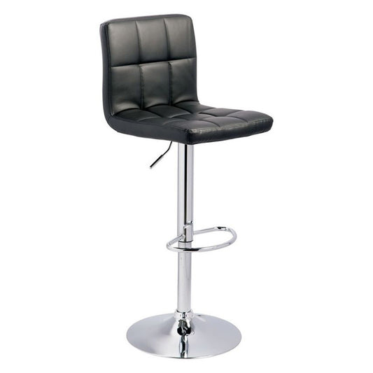 Bellatier - Black / Chrome Finish - Tall Uph Swivel Barstool(Set of 2)