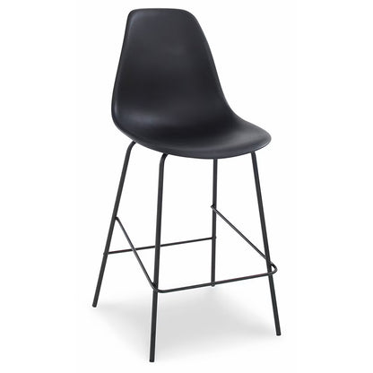 Angentree - Black - Upholstered Barstool (Set of 2)