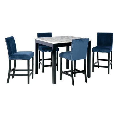 Cranderlyn - Black / Gray / Blue - Square Counter Tbl Set (Set of 5)