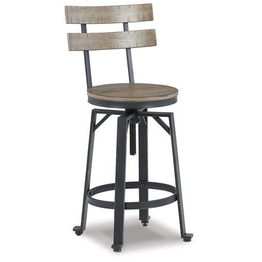 Lesterton - Light Brown / Black - Swivel Barstool (Set of 2)