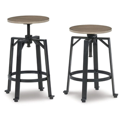 Karisslyn - Whitewash / Black - Swivel Stool (Set of 2)